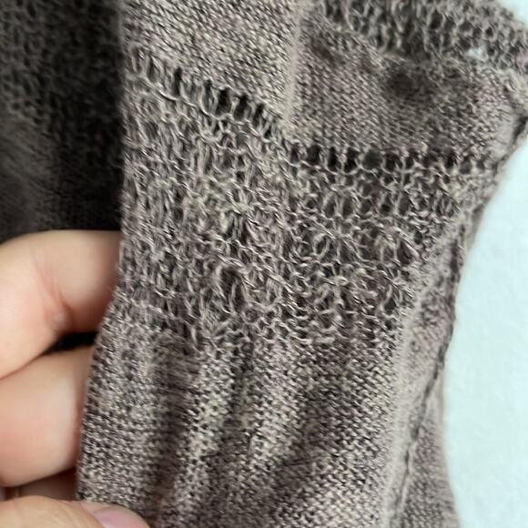 Free People Wild Horses linen loose knit 1/4 button up oversized tunic sweater - Picture 6 of 8